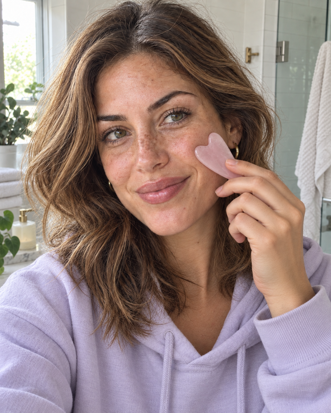 Gua Sha Facial Tool — Rose Quartz